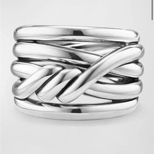 David Yurman 14mm Continuance Stacked Sterling Silver Ring